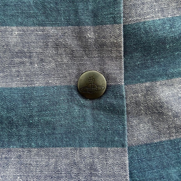 Vivienne Westwood Red Label Blue Striped Sleeveless Wrap Dress - Small - Picture 7 of 8